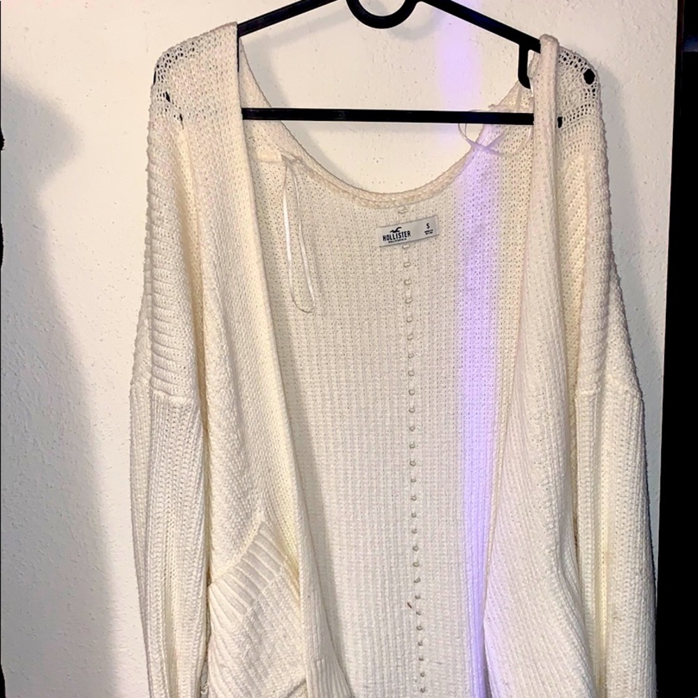 waffle knit cardigan